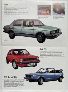 1980 Volkswagen VW Model Range Sales Folder/Poster - UK Market