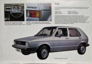 1980 Volkswagen VW Model Range Sales Folder/Poster - UK Market