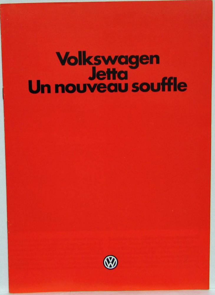 1980 Volkswagen VW Jetta Sales Brochure - French Text