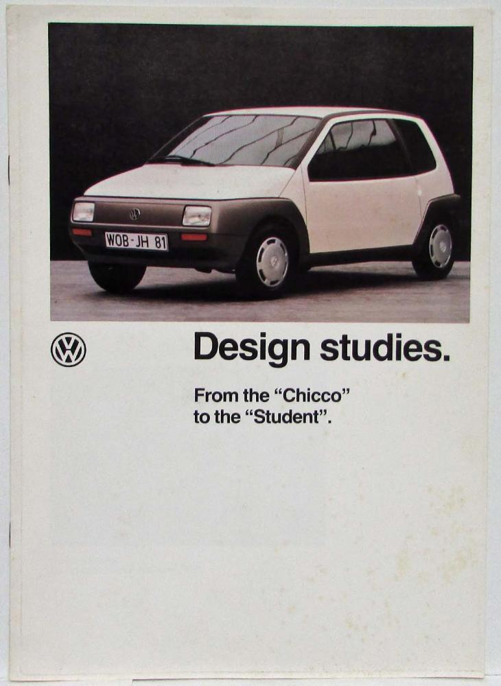 1982 Volkswagen VW Design Studies Sales Brochure - Chicco & Student Concept
