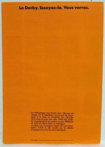 1980 Volkswagen VW Derby Sales Brochure - French Text