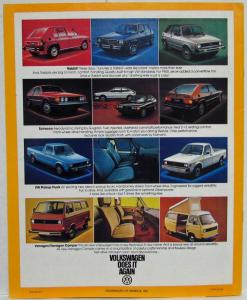 1980 Volkswagen VW Dasher Sales Brochure