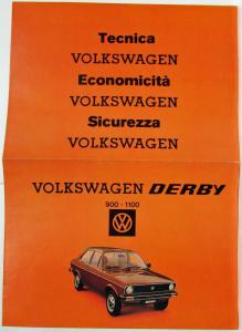 1980 Volkswagen VW Derby 900-1100 Sales Folder/Poster - UK Market