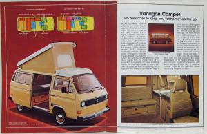 1980 Volkswagen VW Vanagon and Camper Sales Brochure
