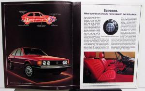 1980 Volkswagen VW Scirocco Sales Brochure