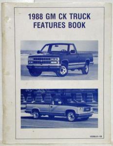1988 GM CK Pickup Truck Features Facts Reference Data Book - Chevrolet GMC