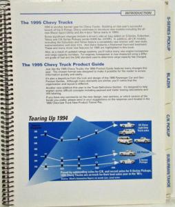 1995 Chevrolet Dealer Truck Product Guide Reference Data Book