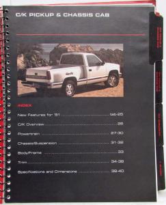 1991 Chevrolet Dealer Truck Product Selling Guide Reference Data Book