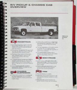 1991 Chevrolet Dealer Truck Product Selling Guide Reference Data Book