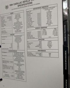 1994 Cadillac New Models Press Kit Large Editors Edition Media Eldorado Seville