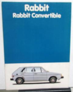 1981 Volkswagen VW Rabbit and Convertible Sales Brochure