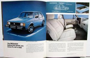 1981 Volkswagen VW Rabbit and Convertible Sales Brochure