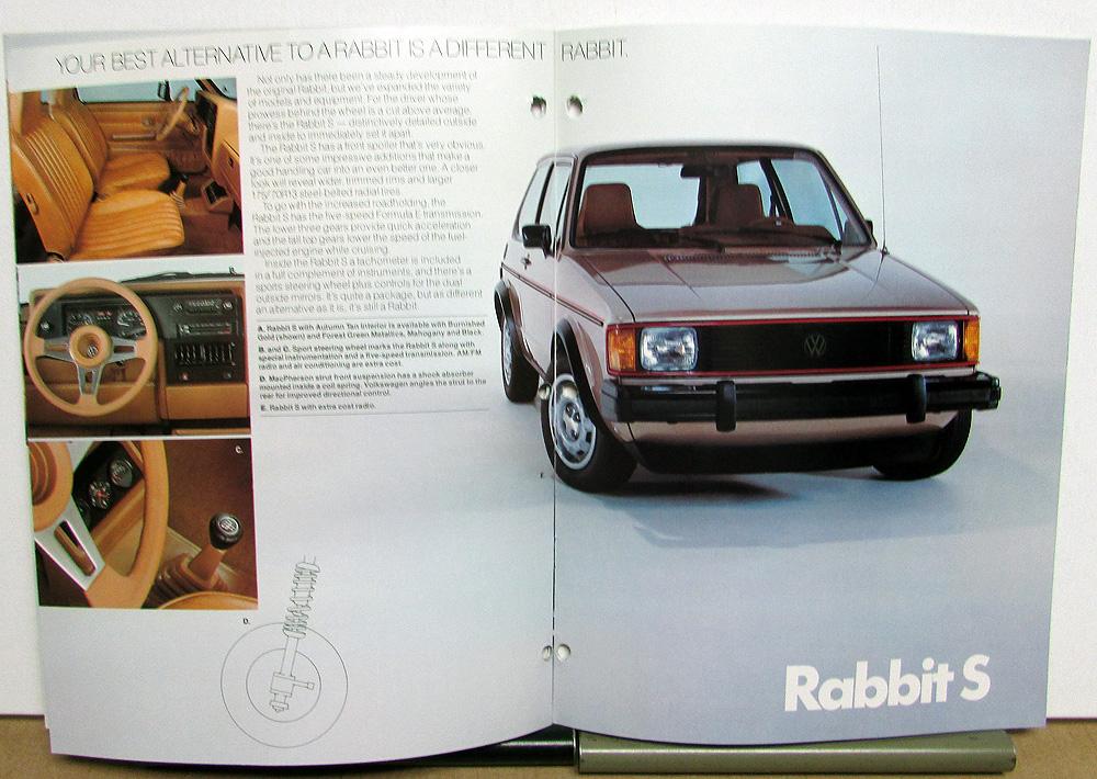 NOS Original 8 Page 1982 Volkswagen VW Rabbit Sales Brochure 82 W64-002-6021