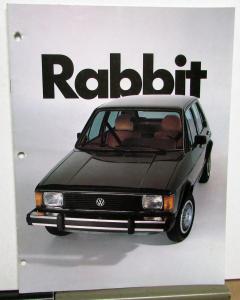 1982 Volkswagen VW Rabbit Sales Brochure