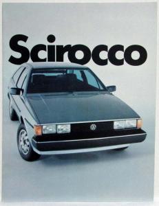 1982 Volkswagen VW Scirocco Sales Brochure
