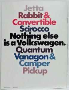 1982 Volkswagen VW Scirocco Sales Brochure