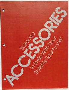 1982 Volkswagen VW Scirocco Accessories Sales Folder Brochure