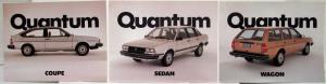 1982 Volkswagen VW Quantum Spec Sheets Set of 3 - Coupe Sedan Wagon