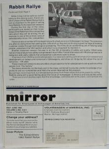 1982 Volkswagen of America Employee Newsletter - May-June Issue - Unser Andretti