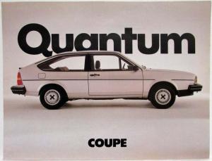 1982 Volkswagen VW Quantum Coupe Spec Sheet