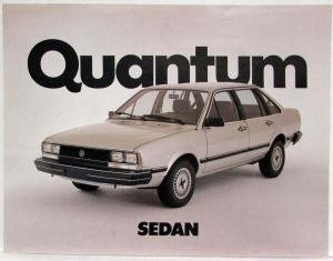 1982 Volkswagen VW Quantum Sedan Spec Sheet