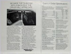 1982 Volkswagen VW Quantum Sedan Spec Sheet