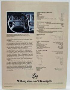 1983 Volkswagen VW Wolfsburg Limited Edition Scirocco Sales Folder
