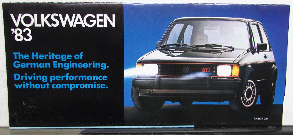 1983 Volkswagen VW Full Line Sales Folder Mailer GTI Scirocco Rabbit