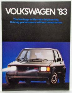 1983 Volkswagen VW Full Line Sales Brochure Rabbit Scirocco Pickup Jetta Vanagon