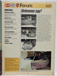 1984 Forum Magazine for Audi and Volkswagen VW People - Swedish Text