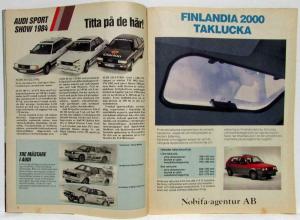 1984 Forum Magazine for Audi and Volkswagen VW People - Swedish Text