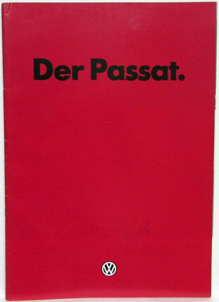 1984 Volkswagen VW Der Passat Sales Brochure - German Text