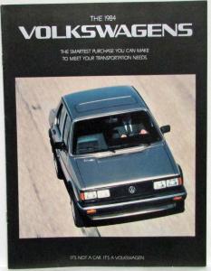 1984 Volkswagen VW Range Sales Brochure Rabbit Jetta GTI Scirocco Vanagon