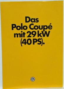 1984 Volkswagen VW Polo Coupe Sales Brochure - German Text