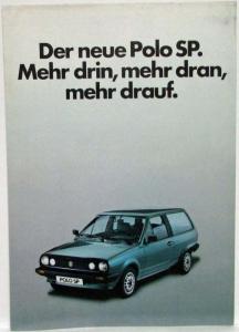 1984 Volkswagen VW Polo SP Sales Brochure - German Text