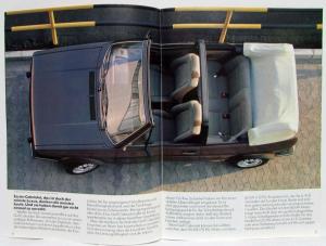 1984 Volkswagen VW Golf Cabriolet Sales Brochure - German Text