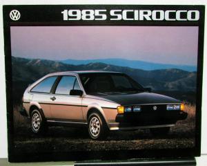 1985 Volkswagen VW Scirocco Sales Brochure