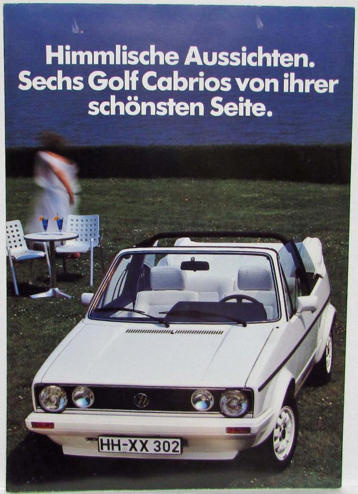 1984-1985 Volkswagen VW Golf Cabriolet Sales Folder - German Text