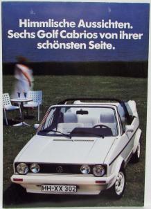 1984-1985 Volkswagen VW Golf Cabriolet Sales Folder - German Text