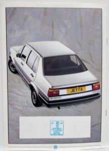 1985 Volkswagen VW Jetta Sales Brochure - UK Market