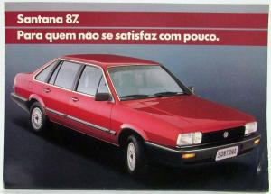 1987 Volkswagen Santana Sales Tri-Fold Brochure - Portuguese Text