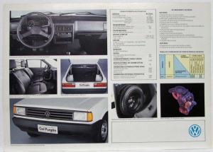 1988 Volkswagen VW Gol Van Spec Sheet - Portuguese Text