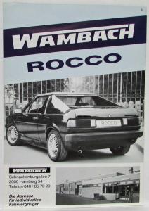 1985-1989 Wambach Rocco Sales Brochure - German Text