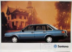 1990 Volkswagen VW Santana Spec Sheet - UK Market