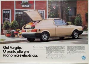 1991 Volkswagen VW Gol Van Spec Sheet - Portuguese Text