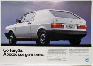 1991 VW Volkswagen Gol Van Spec Sheet - Portuguese Text