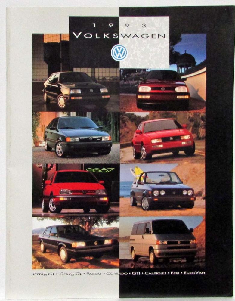 1993 Volkswagen VW Full Line Sales Brochure Jetta Golf Corrado GTI Cabriolet