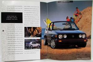 1993 Volkswagen VW Full Line Sales Brochure Jetta Golf Corrado GTI Cabriolet