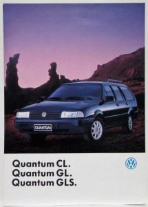 1994 VW Volkswagen Quantum Models Sales Brochure & Tech Specs - Portuguese Text