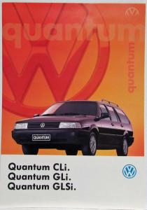 1995 Volkswagen VW Quantum CLi GLi GLSi Sales Brochure & Specs - Portuguese Text